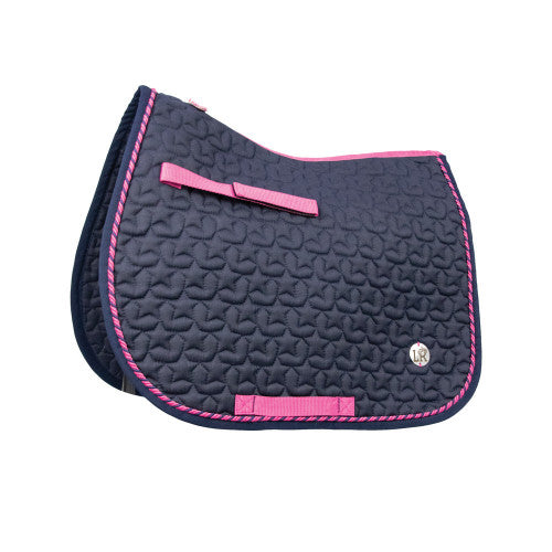 Boomerang Equestrian - Little Rider Suzie Saddle Pad Navy/Pink