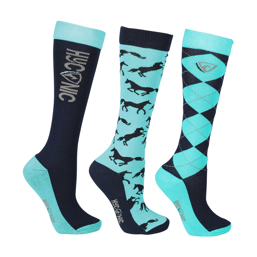 HyCONIC Pattern Socks Navy /Teal