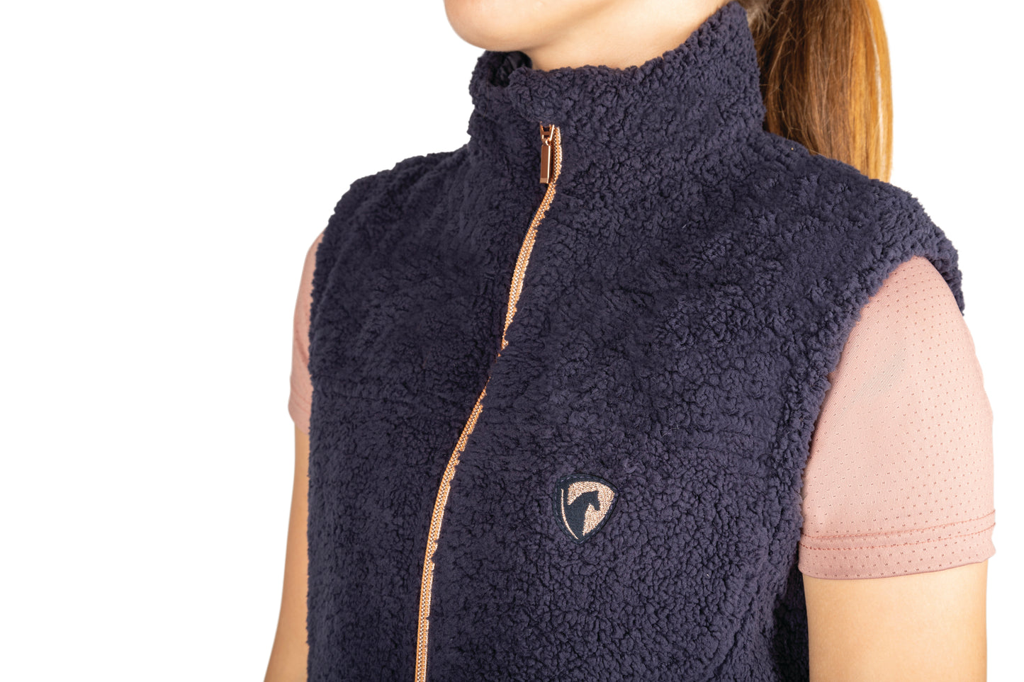 Boomerang Equestrian - HY Elevate Mizs Country Teddy Fleece Gilet Navy