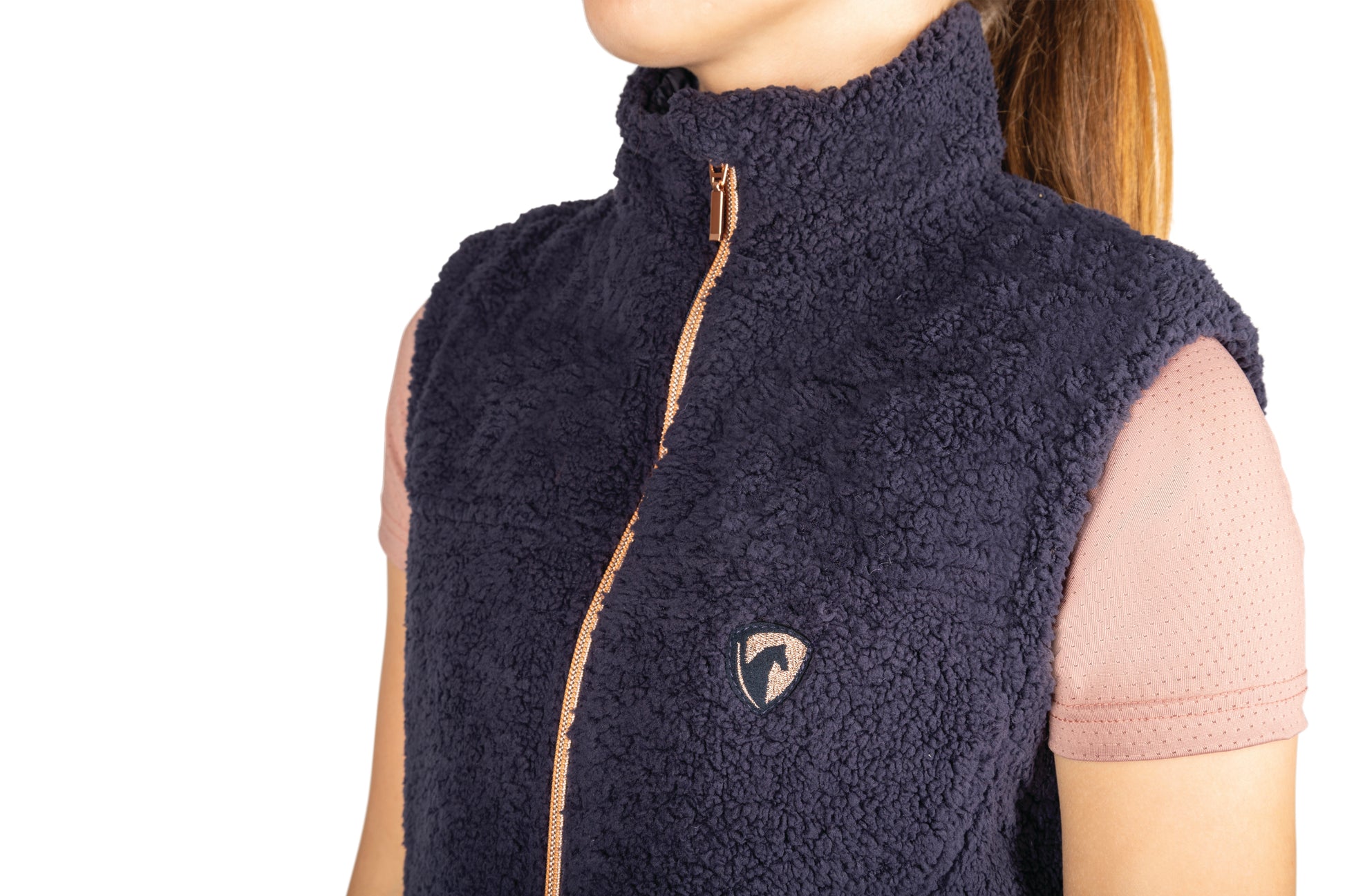 Boomerang Equestrian - HY Elevate Mizs Country Teddy Fleece Gilet Navy