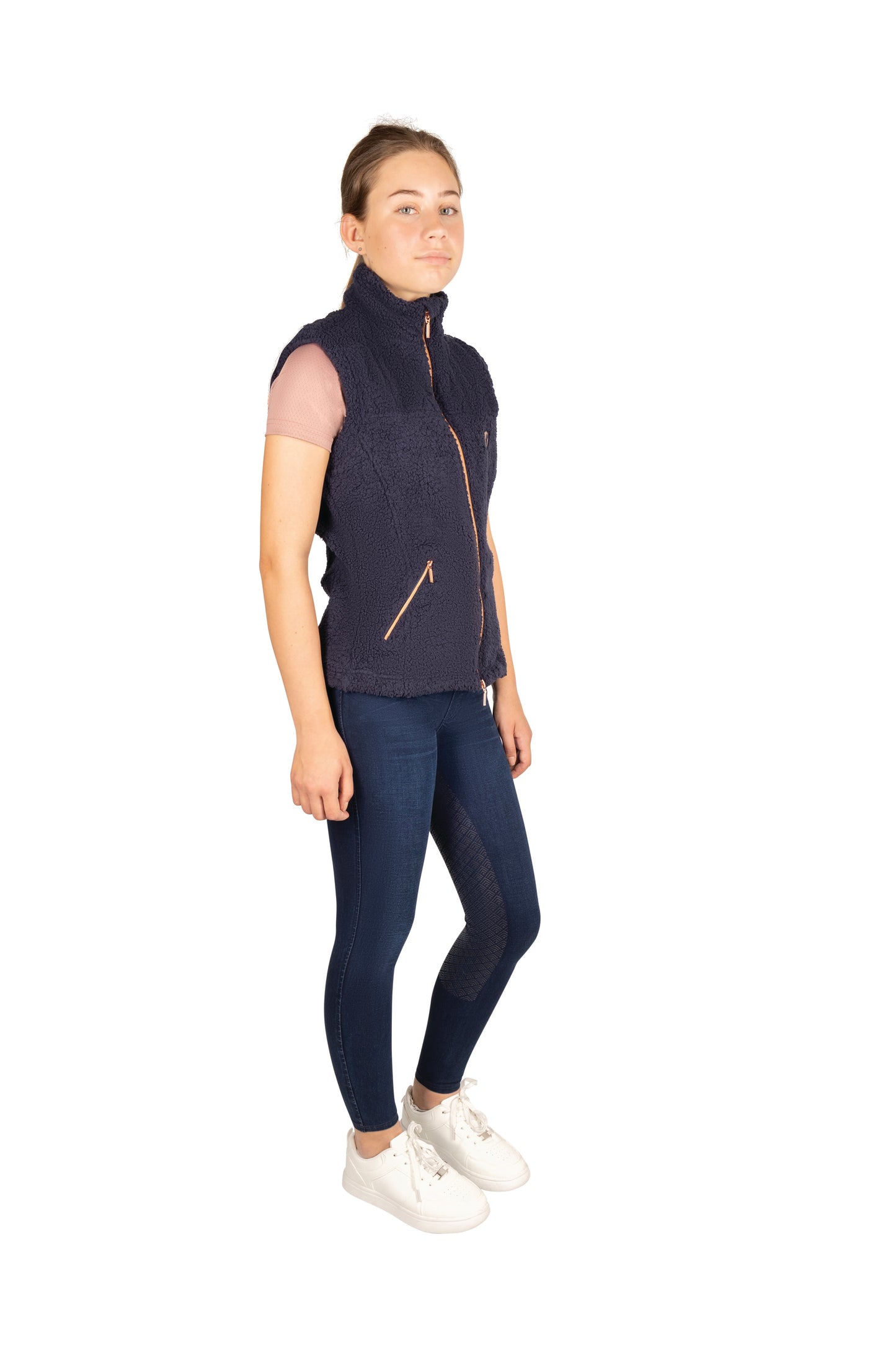 Boomerang Equestrian - HY Elevate Mizs Country Teddy Fleece Gilet Navy