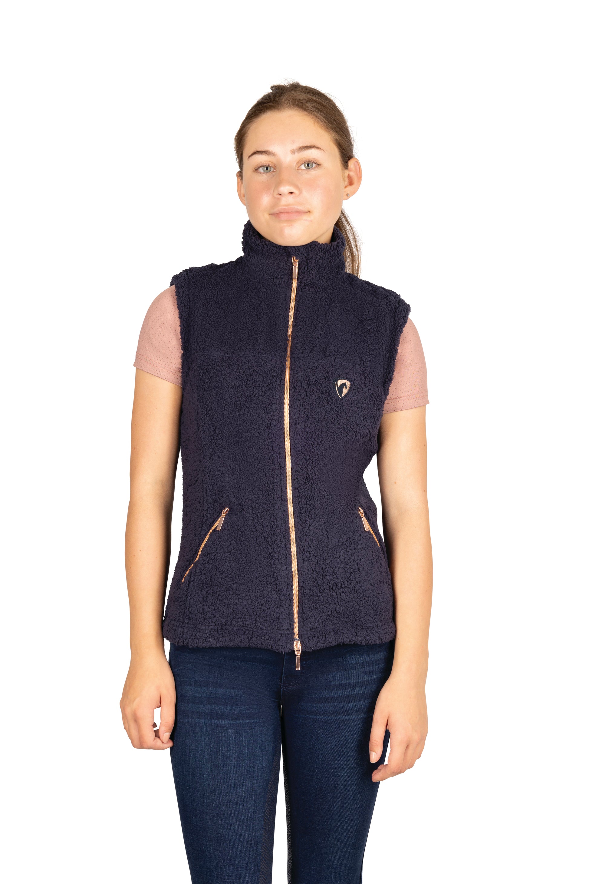 Boomerang Equestrian - HY Elevate Mizs Country Teddy Fleece Gilet Navy