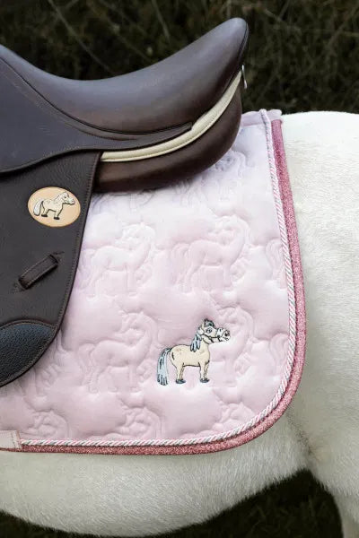 Kentucky Saddle Pad Jumping Unicorn Head Glitter Soft Rose