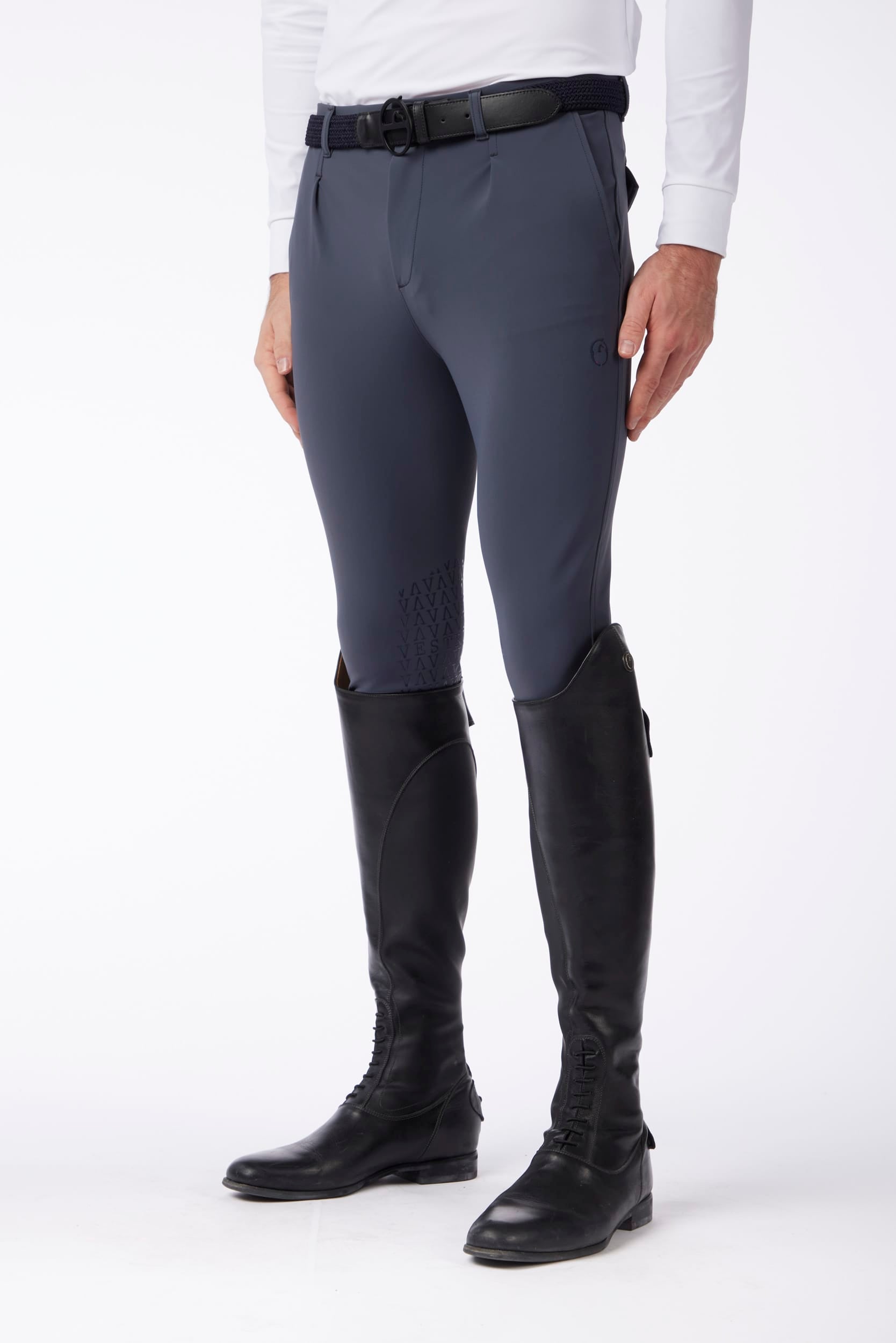 Boomerang Equestrian - Vestrum Men's Knee Grip TK Fabric Breeches Stelvio Navy
