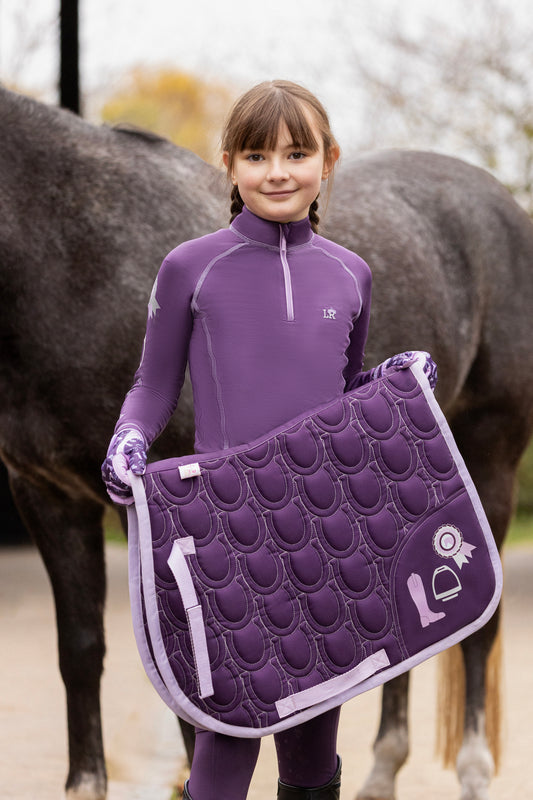 Boomerang Equestrian - Giddy Up Gymkhana Saddle Pad Purple Pony