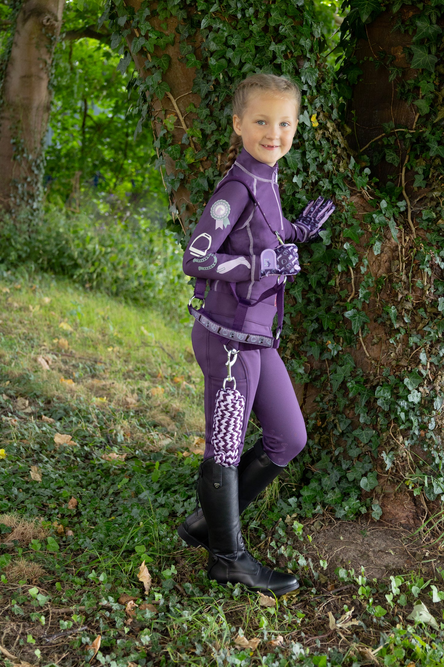 Boomerang Equestrian - Giddy Up Gymkhana Baselayer purple