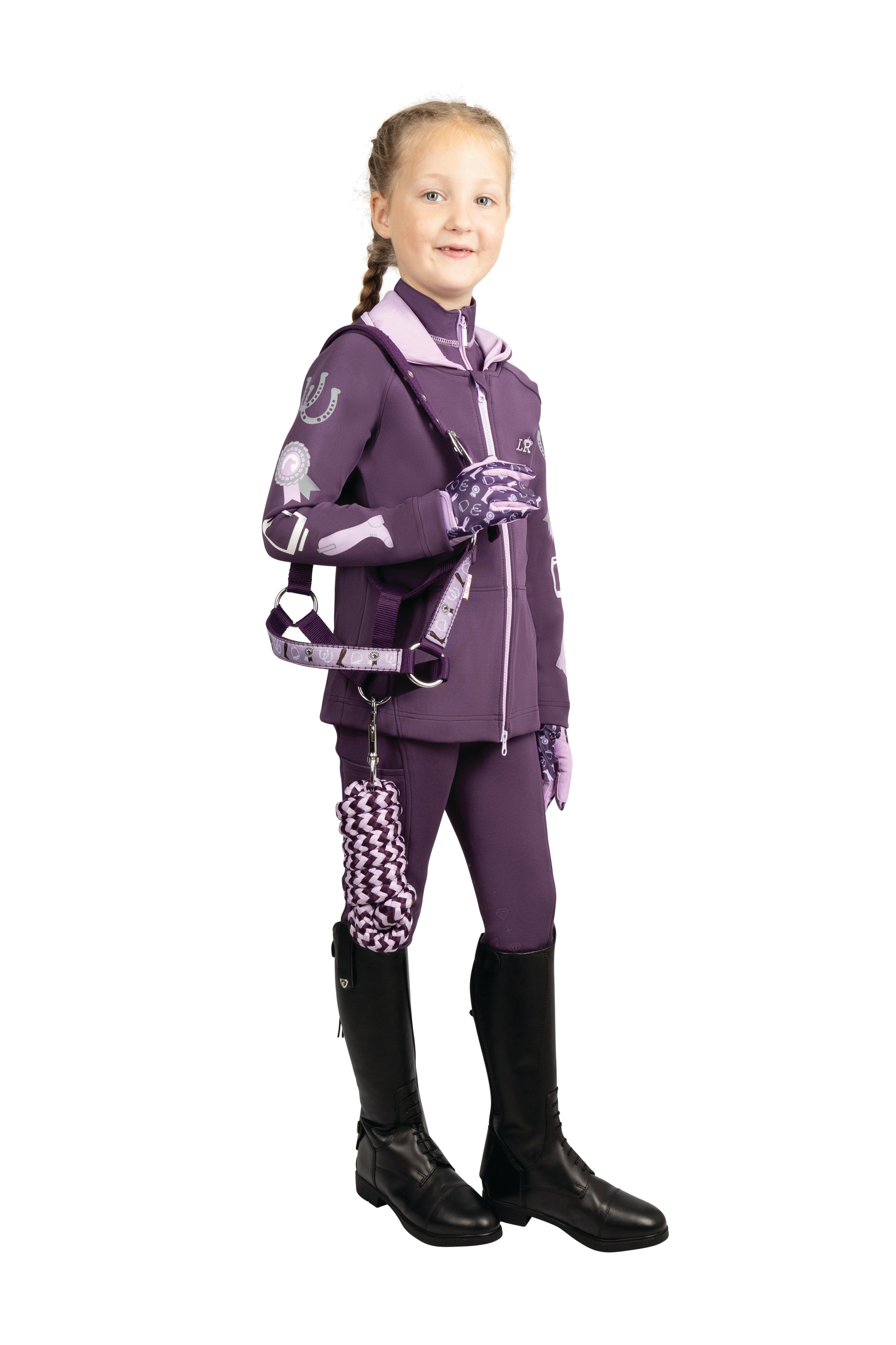 Boomerang Equestrian - Giddy Up Gymkhana Riding Tights Purple