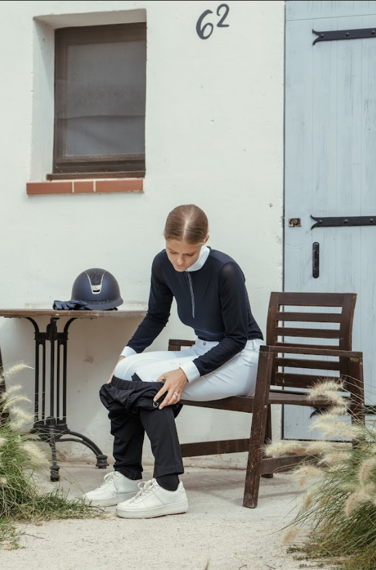 Boomerang Equestrian - Samshield Ladies Long Sleeved Competition Shirt Ysee Navy Mesh