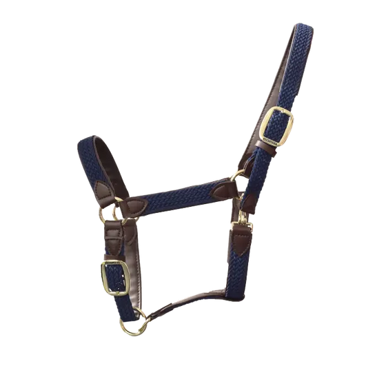 Kentucky Plaited Nylon Halter Navy