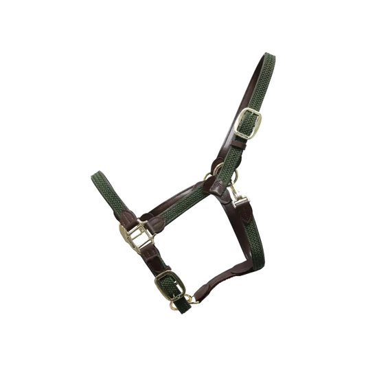 Boomerang Equestrian - Kentucky Plaited Nylon Halter Olive Green
