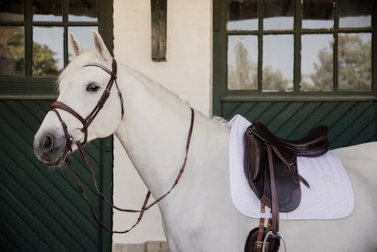 Boomerang Equestrian - Kentucky Saddle Pad Fishbone Dressage White
