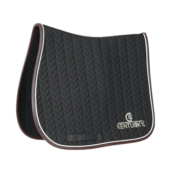 Kentucky Saddle Pad Leather Fishbone Showjumping Black