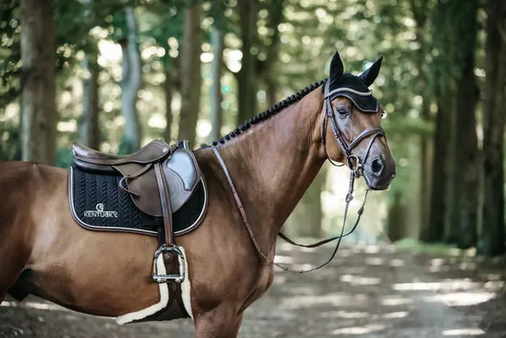 Kentucky Saddle Pad Leather Fishbone Showjumping Black