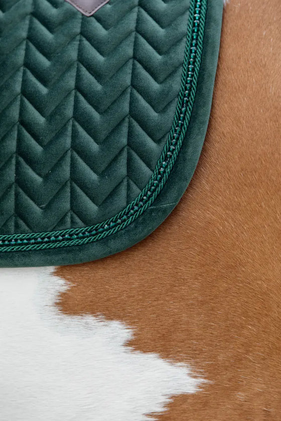 Kentucky Saddle Pad Velvet Pearls Jumping Pine Green