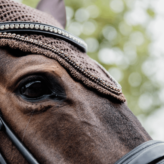 Fly Veil Long Stone & Pearl | Kentucky Horsewear | Durability — Image 7