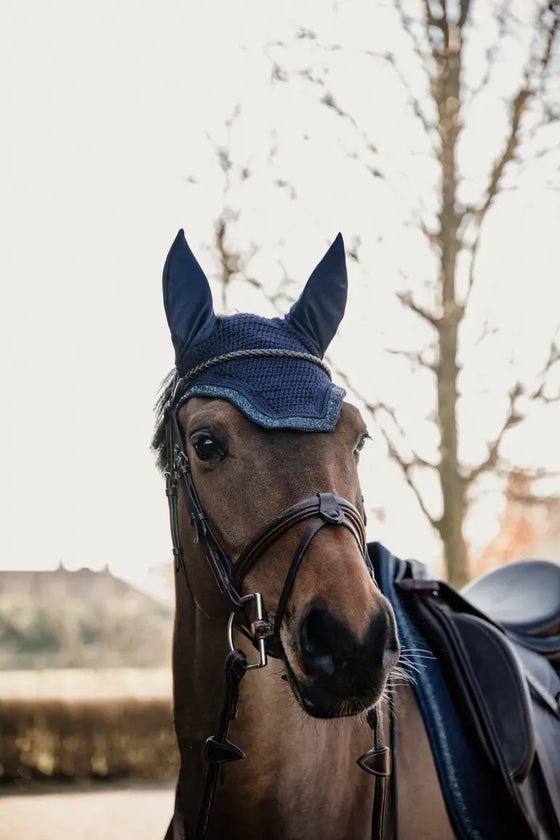 Kentucky Fly Veil Wellington Glitter Stone Dark Navy