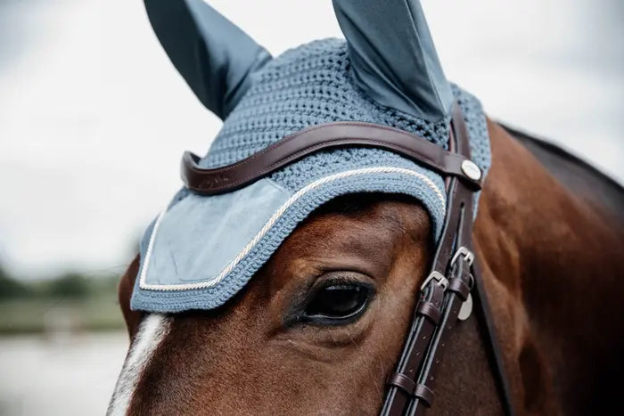Boomerang Equestrian - Kentucky Fly Veil Wellington Velvet Light Blue