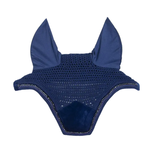 Boomerang Equestrian - Kentucky Fly Veil Wellington Velvet Pearls Dark Navy