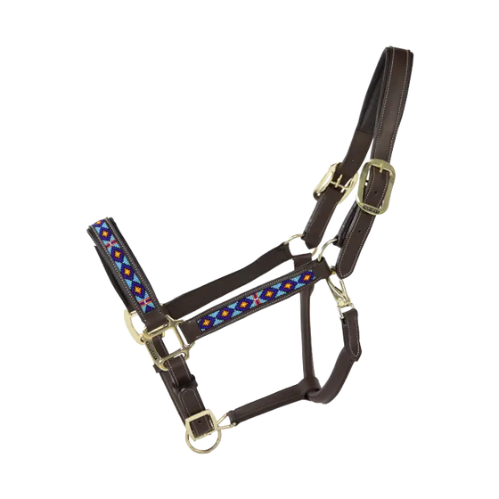 Kentucky Pearls Leather Headcollar Blue