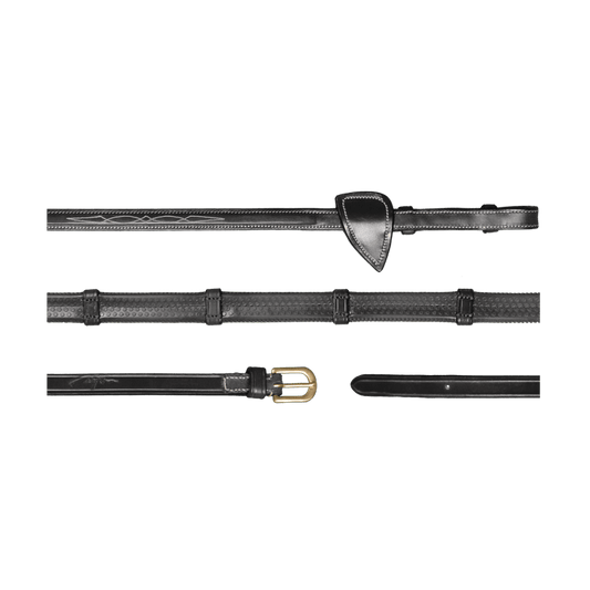 1/2" Rubber Reins With 7 Leather Loops | Dy'on | — Image 2