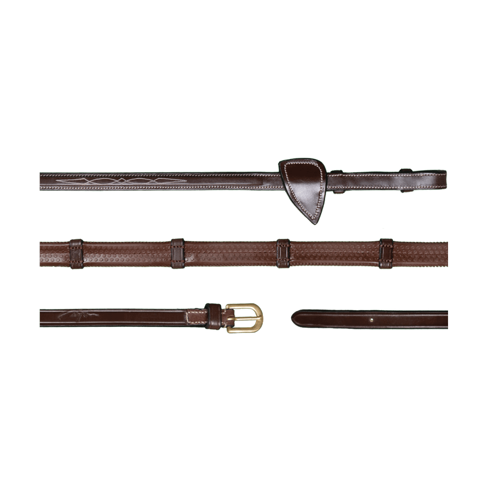 1/2" Rubber Reins With 7 Leather Loops | Dy'on | — Image 3