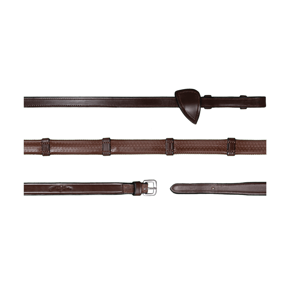 1/2" Rubber Reins With 7 Leather Loops | Dy'on | — Image 3