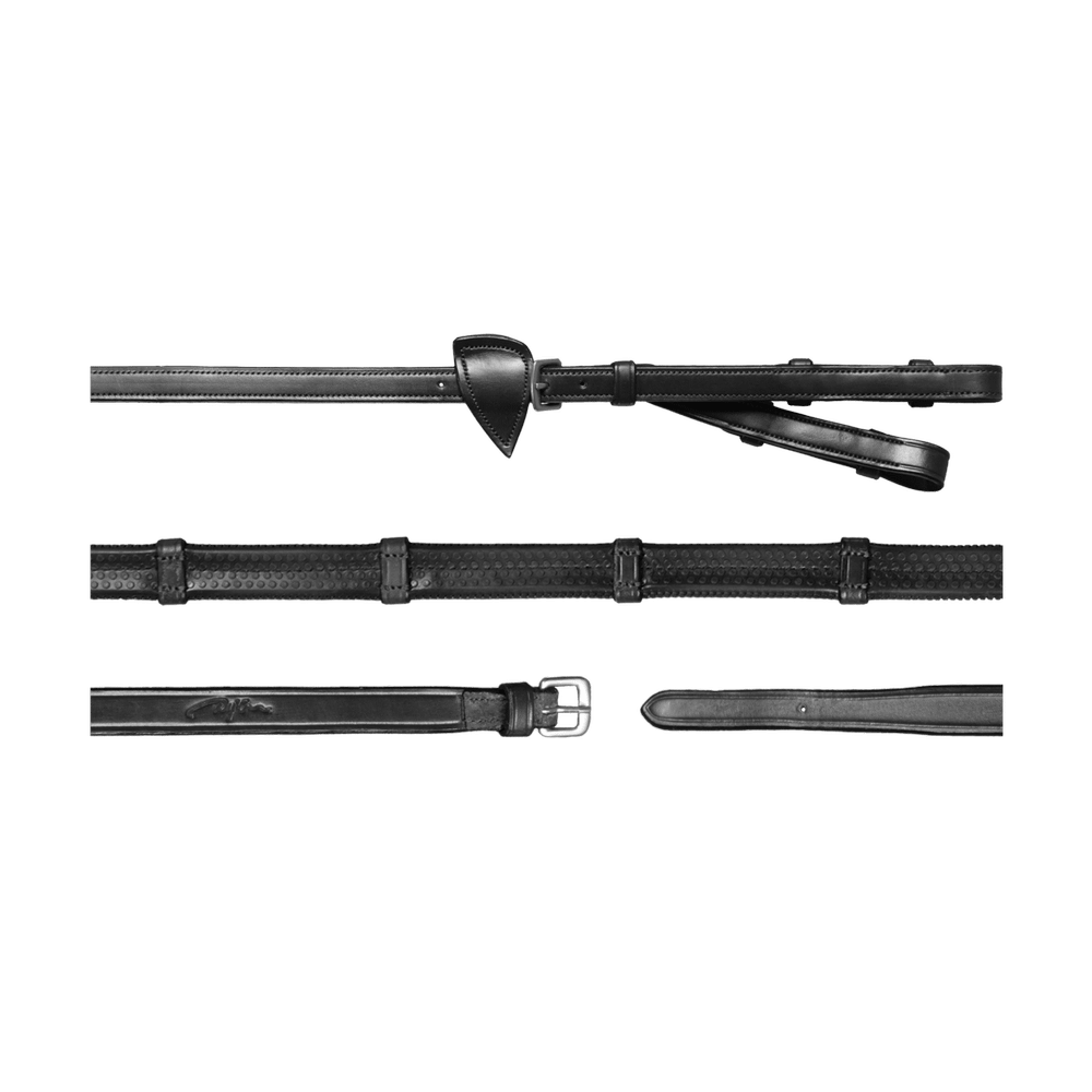1/2" Converter Rubber Reins With 7 Leather Loops | Dy'on | — Image 3