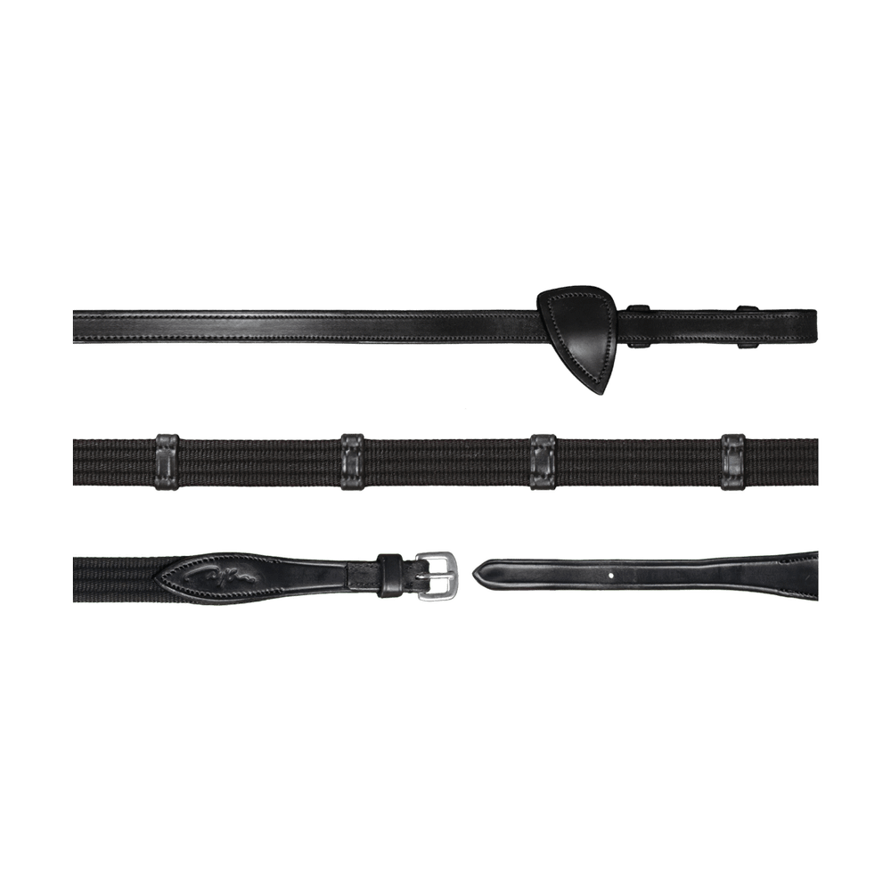 5/8" Web Reins With 9 Leather Loops | Dy'on | — Image 3