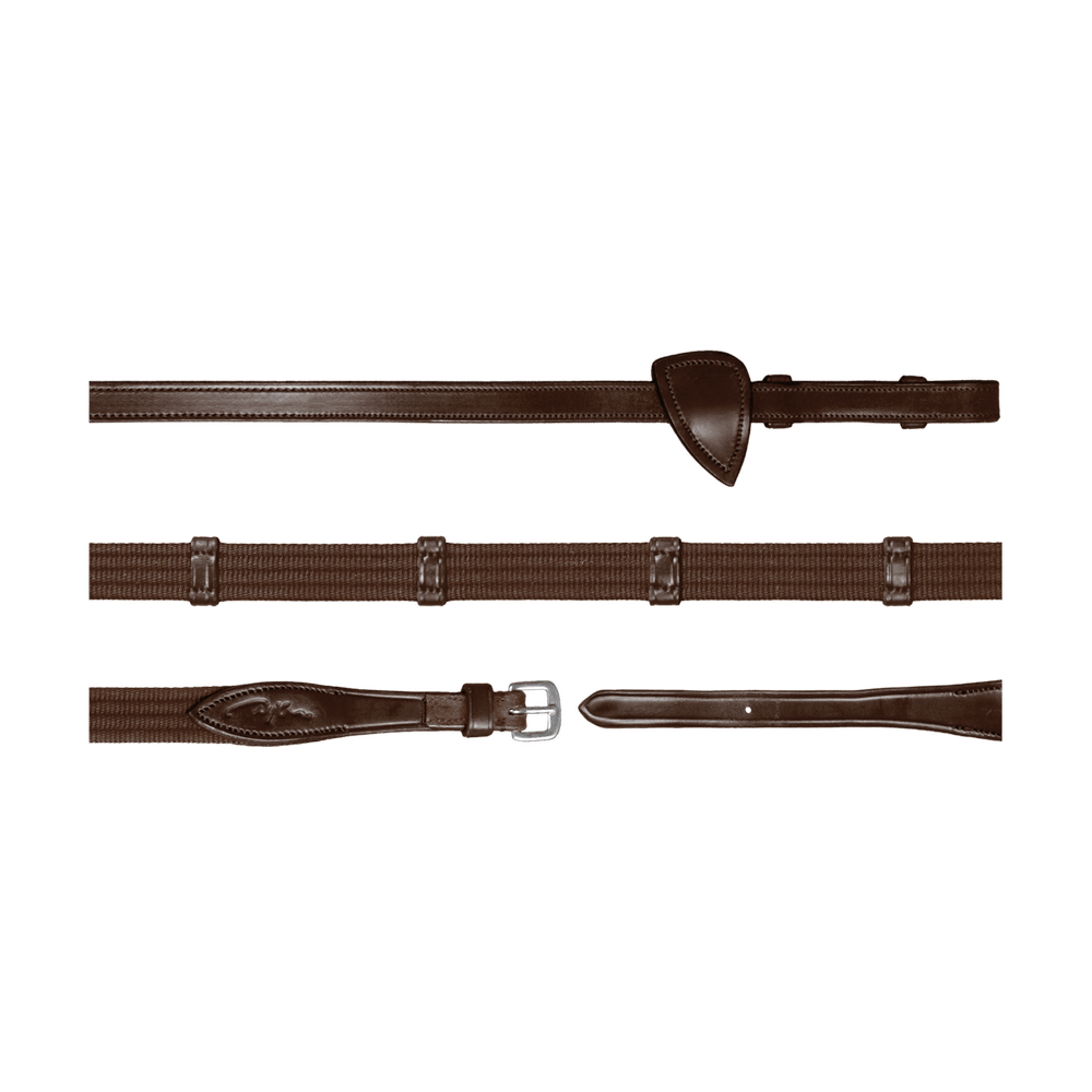 5/8" Web Reins With 9 Leather Loops | Dy'on | — Image 2