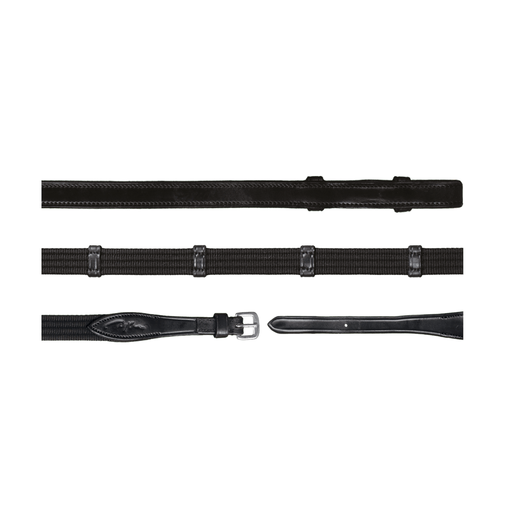 5/8" Web Reins With 9 Leather Loops (Without Stopper) | Dy'on | — Image 3