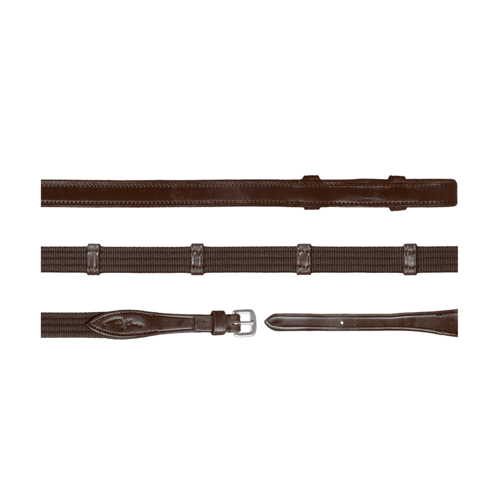 5/8" Web Reins With 9 Leather Loops (Without Stopper) | Dy'on | — Image 2