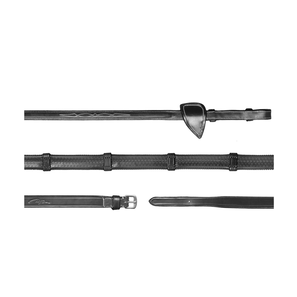 1/2" Rubber Reins With 7 Leather Loops | Dy'on | — Image 3