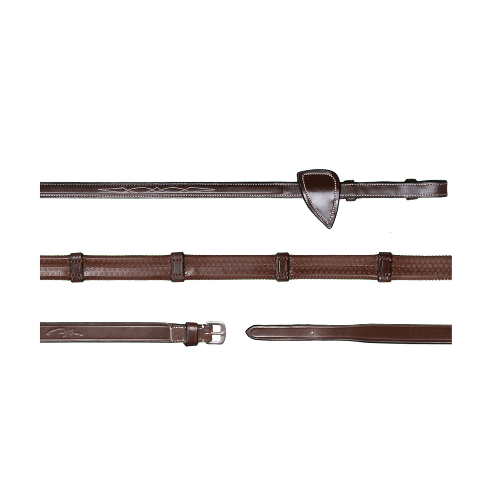 1/2" Rubber Reins With 7 Leather Loops | Dy'on | — Image 2