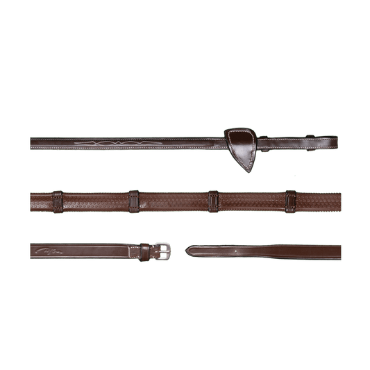 1/2" Rubber Reins With 7 Leather Loops | Dy'on | — Image 2