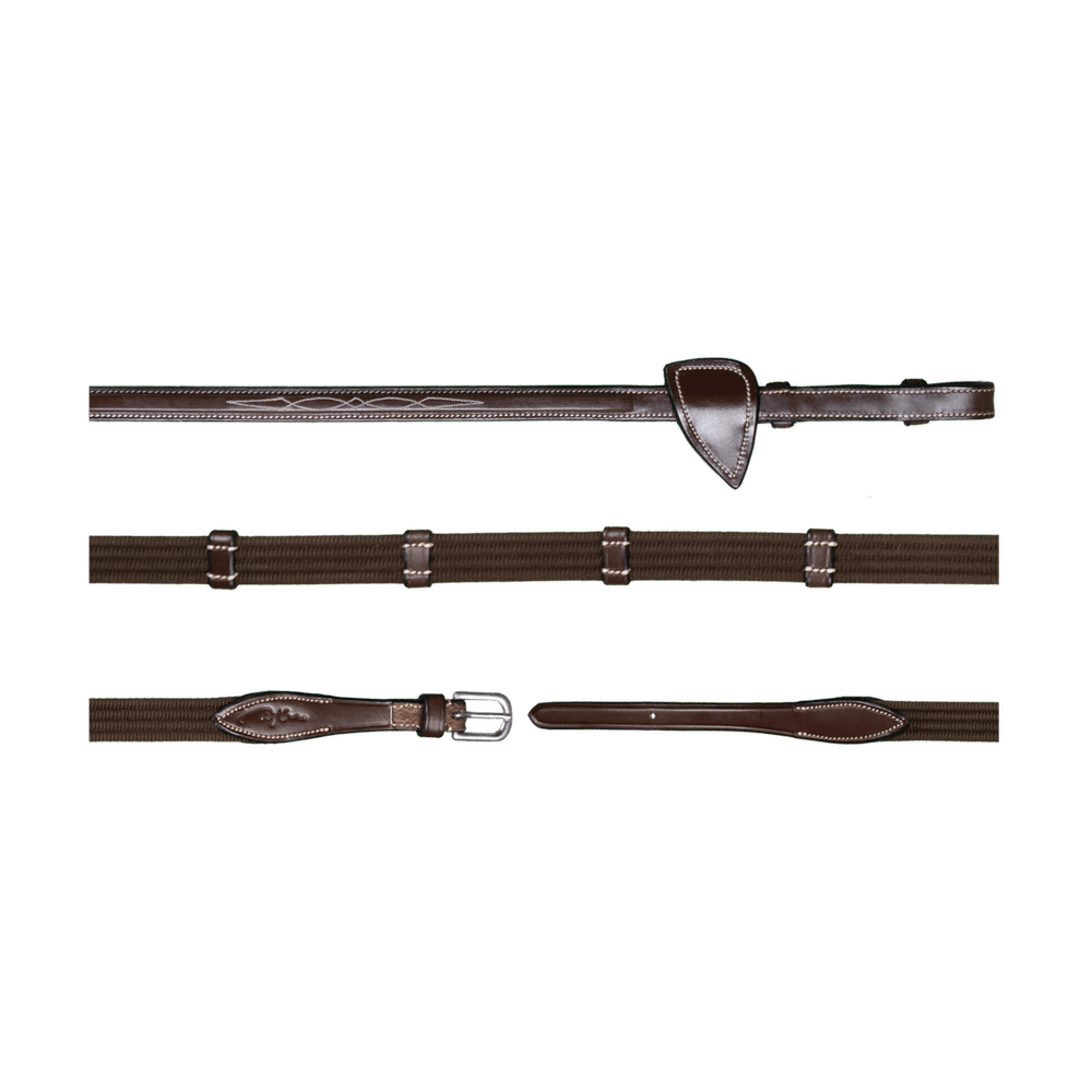 5/8" Web Reins With 9 Leather Loops | Dy'on | — Image 2