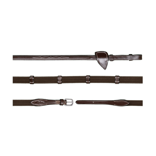 5/8" Web Reins With 9 Leather Loops | Dy'on | — Image 2