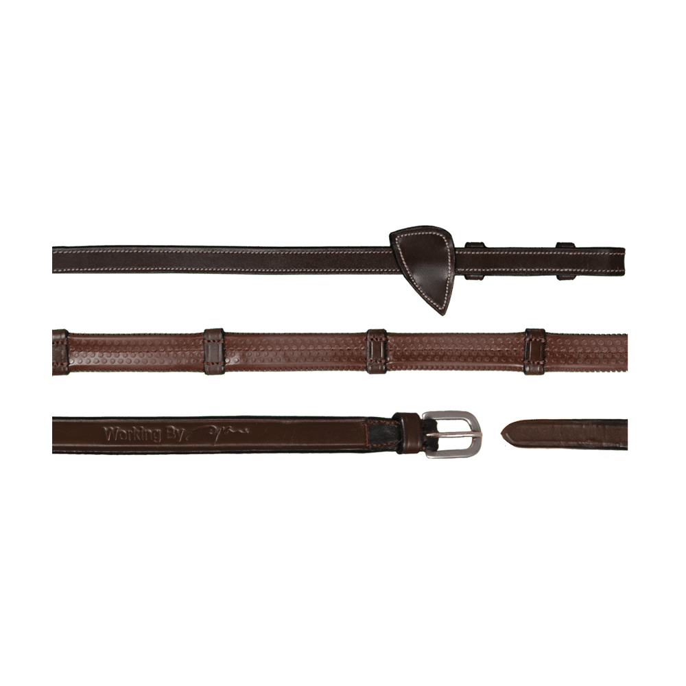 1/2" Rubber Reins With 7 Leather Loops | Dy'on | — Image 2