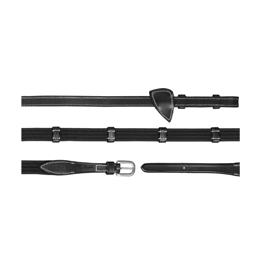 5/8" Web Reins With 9 Leather Loops | Dy'on | — Image 3