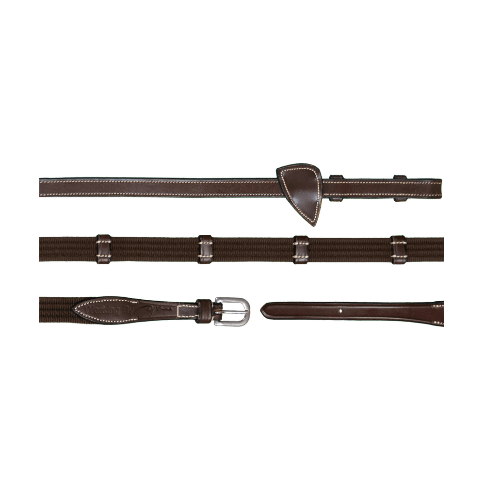 5/8" Web Reins With 9 Leather Loops | Dy'on | — Image 2