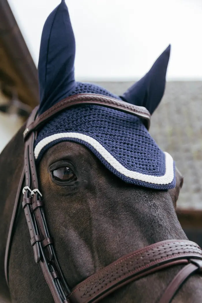 Boomerang Equestrian - Kentucky Fly Veil Wellington With Plaited Cord Navy
