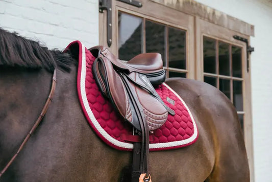Boomerang Equestrian - Kentucky Saddle Pad With Plaited Cord Bordeaux