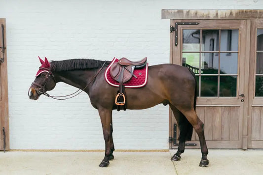 Boomerang Equestrian - Kentucky Saddle Pad With Plaited Cord Bordeaux