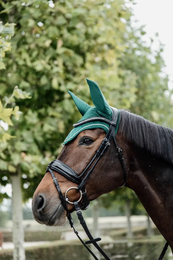 Boomerang Equestrian - Kentucky Fly Veil Wellington Velvet Dark Green