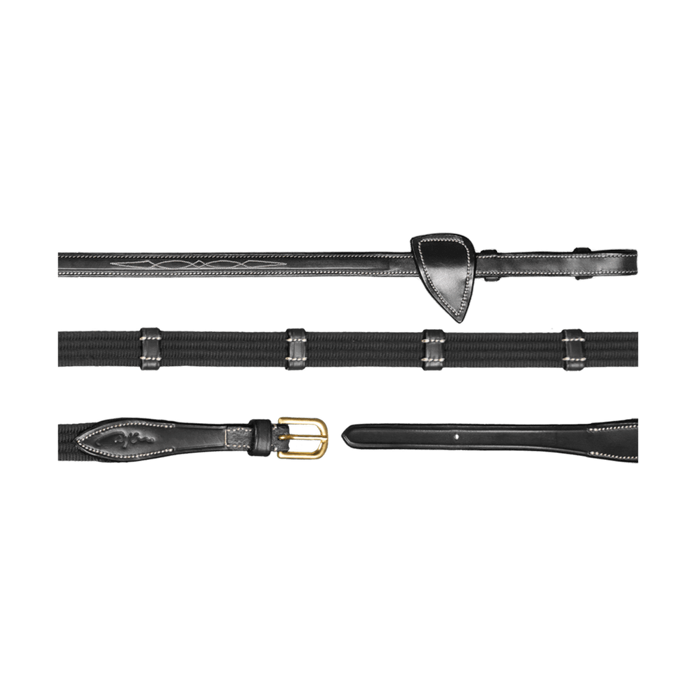5/8" Web Reins With 9 Leather Loops | Dy'on | — Image 3