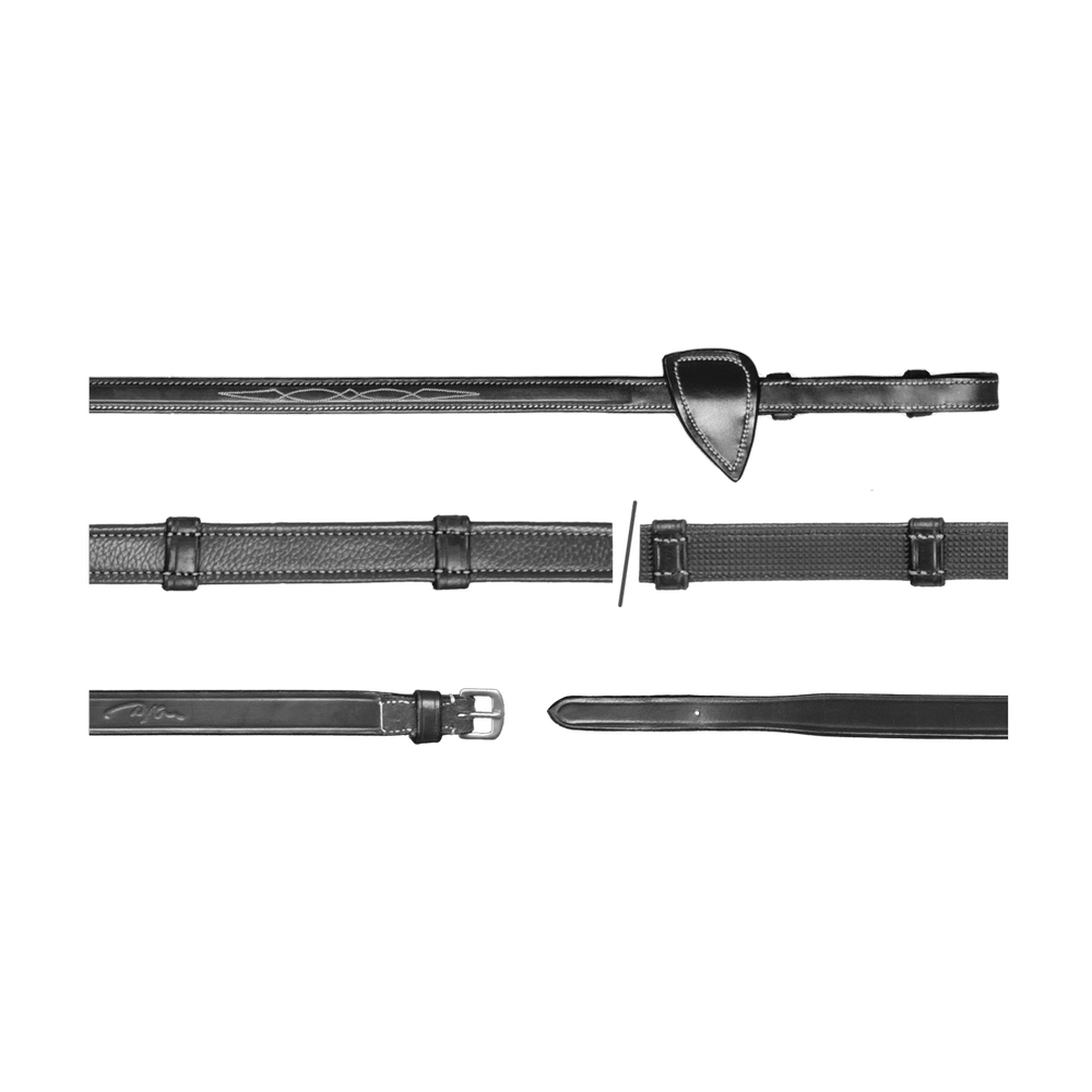 5/8" Hunter Reins With 7 Leather Loops  | Dy'on | — Image 3