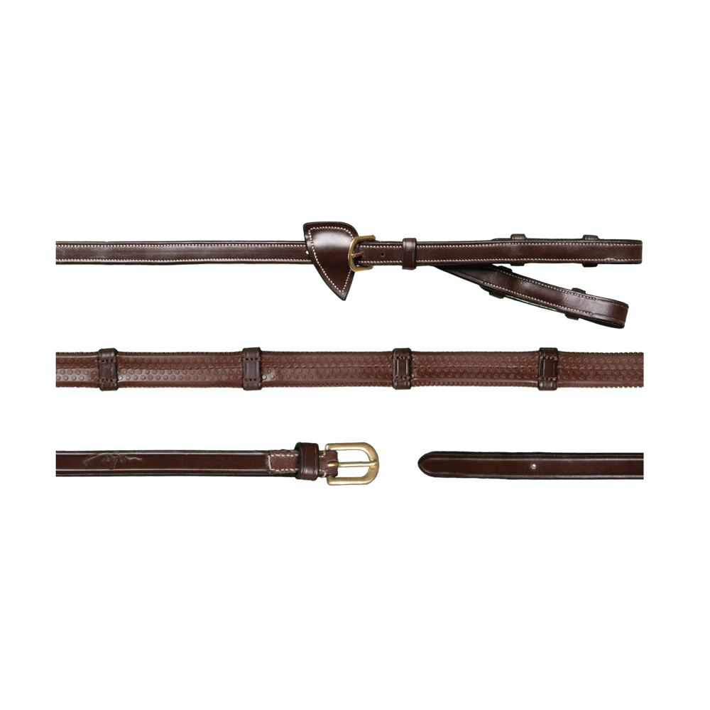 1/2" Converter Rubber Reins With 7 Leather Loops | Dy'on | — Image 2