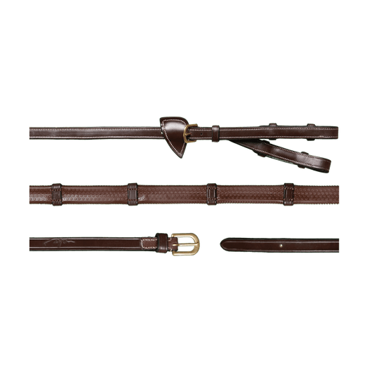 1/2" Converter Rubber Reins With 7 Leather Loops | Dy'on | — Image 2