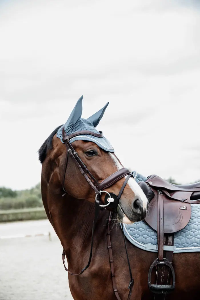 Boomerang Equestrian - Kentucky Fly Veil Wellington Velvet Light Blue