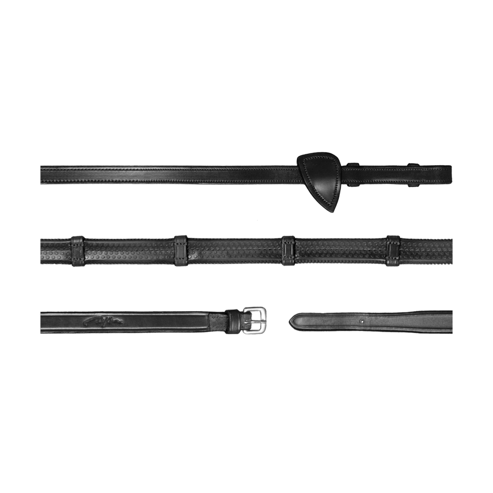 1/2" Rubber Reins With 7 Leather Loops | Dy'on | — Image 2