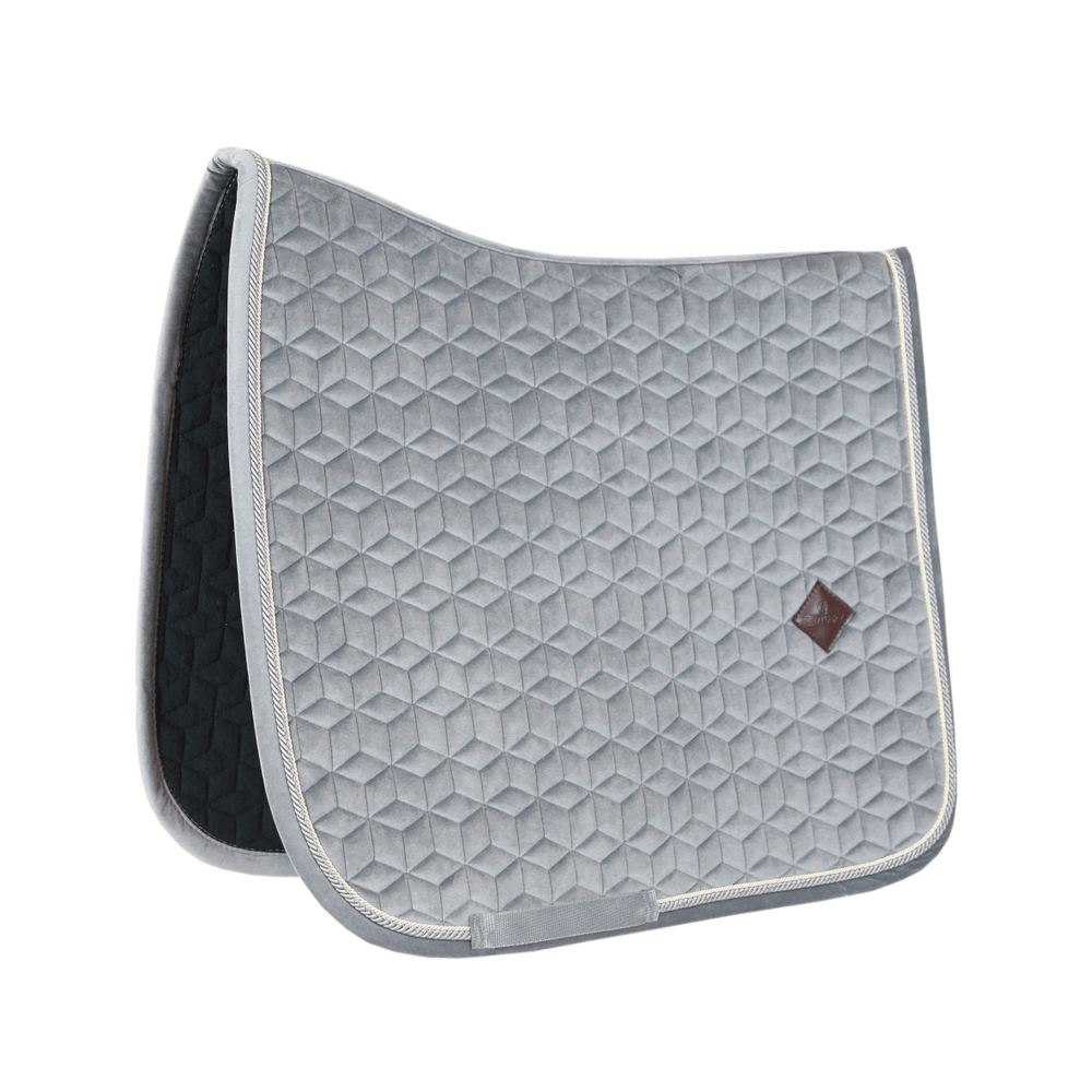 Grey saddlepad on a white background